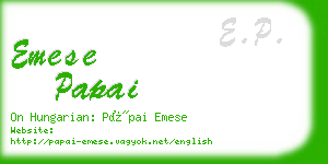 emese papai business card